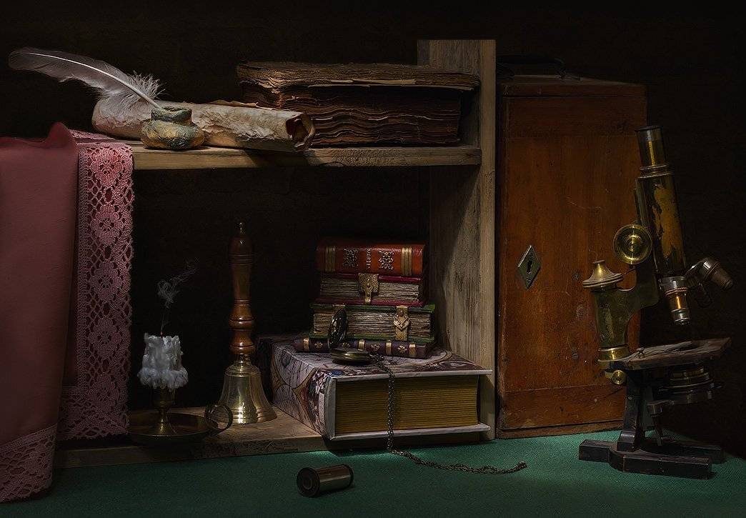 Книги, Микроскоп, Свеча, Светлана Л.