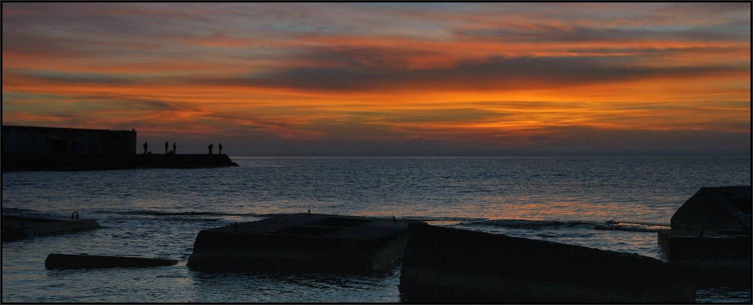 Крым, утро, Рассвет, Рыбалка, Владимир Метцгер