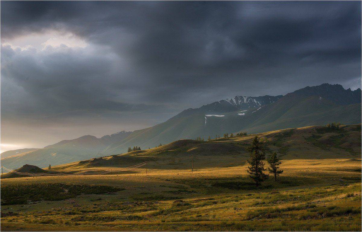 алтай., курайская, степь., гроза., свет., Кутыгин Эдуард