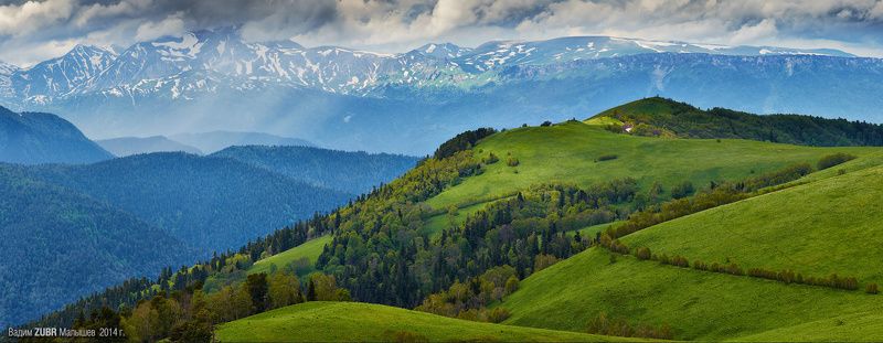 Zubr, Абаго, Горы, Западный кавказ, Кавказ, Оштен, Панорама, Фишт Расстояния фото превью