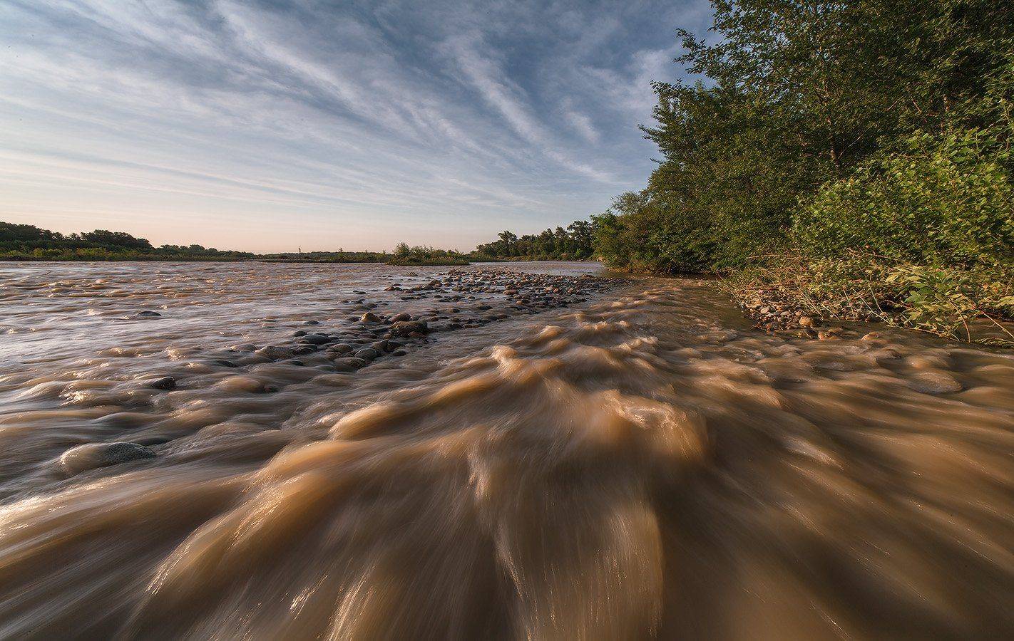 река, лаба, разливы, июль, Николай Мысливцев