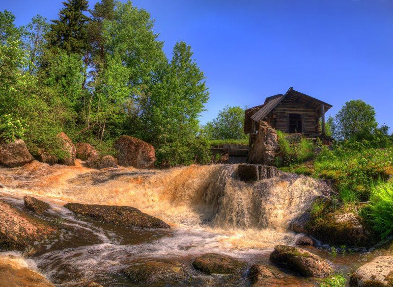 Старая финская водяная мельница (летний вариант) фото превью
