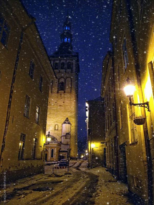 город ночь. январь. Таллин фото превью