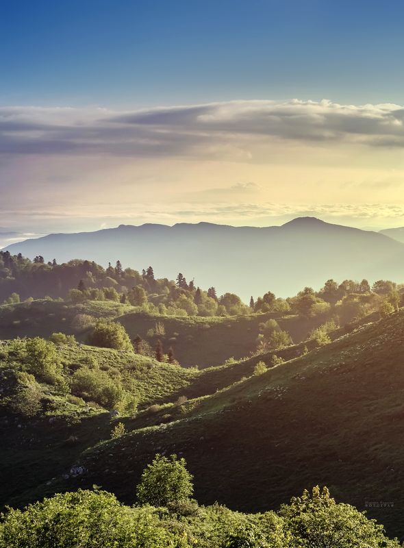 пейзаж, утро, рассвет, адыгея, краснодарский край Ванильное утро фото превью