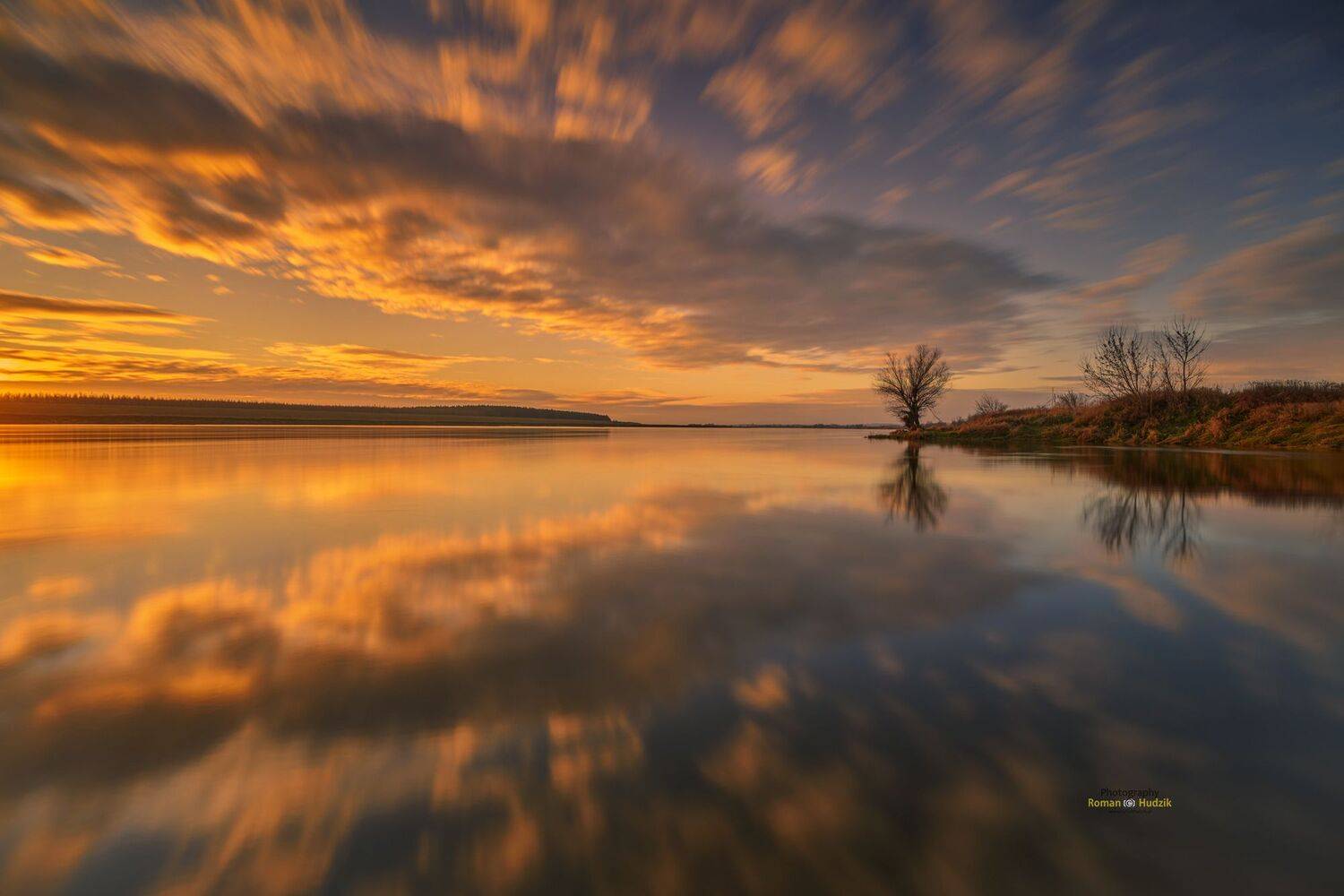 Mirror reflections, landscape, Poland, Kociewie, water, clouds, sunrise, river, sky, Hudzik Roman