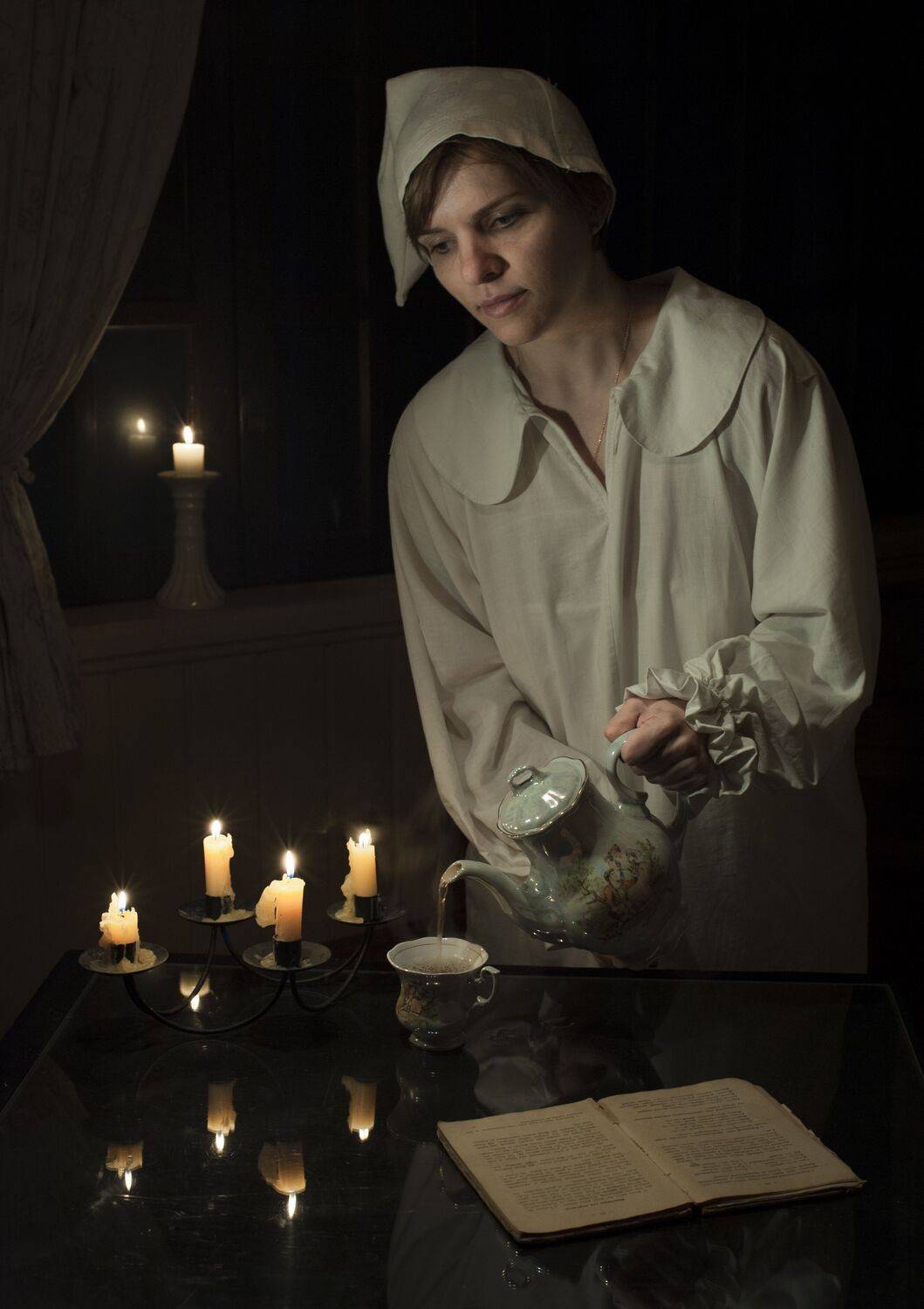 Портрет, ночь, свечи, portrait, night, candles, evening, Виктор Черкасов