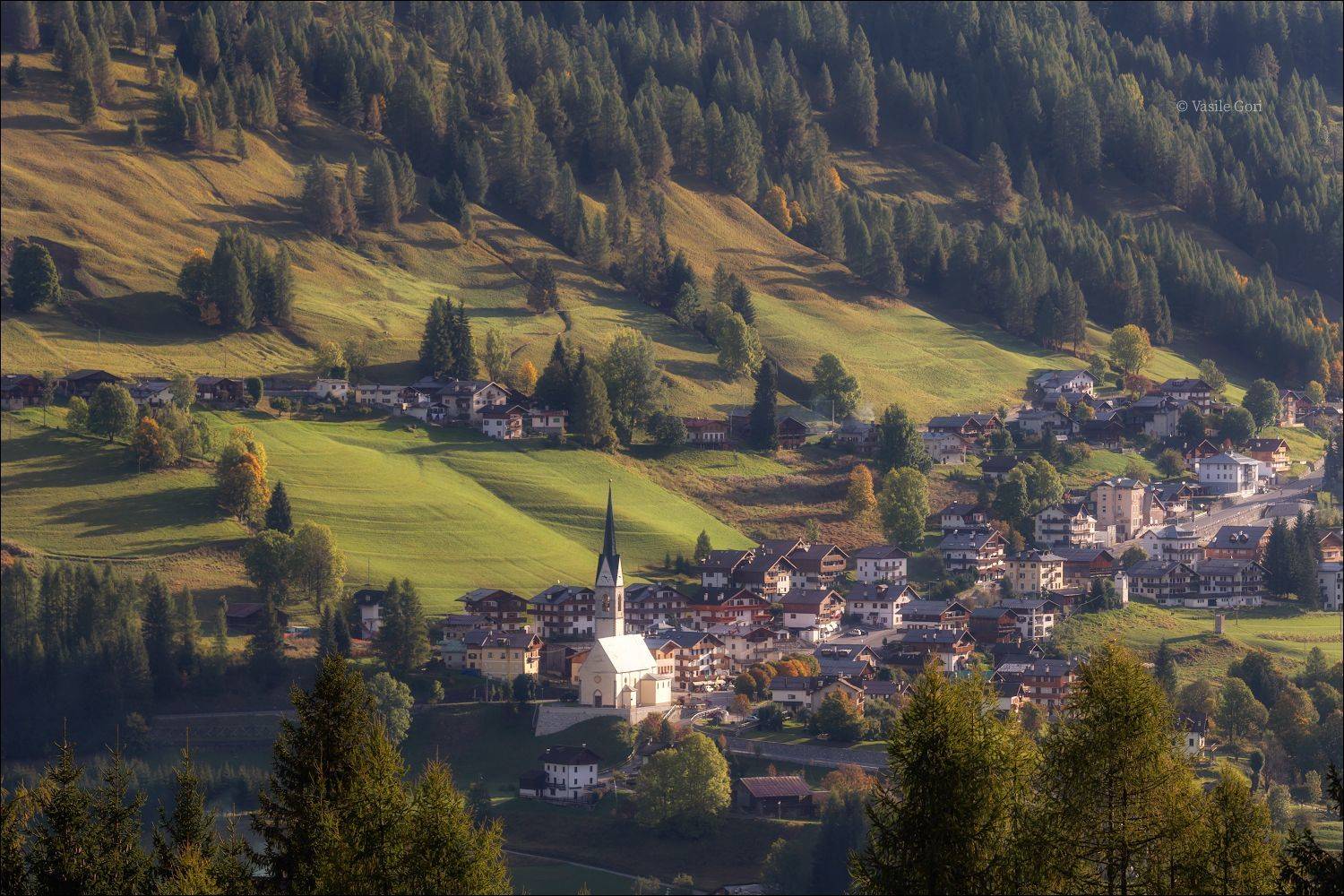 autumnо,сень,church,церковь,village,деревня,alps,альпы,dolomites,,доломиты,selva cadore,val fiorentina,италия,monte pelmo, Василий Гори