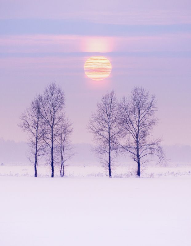 Морозный закат фото превью