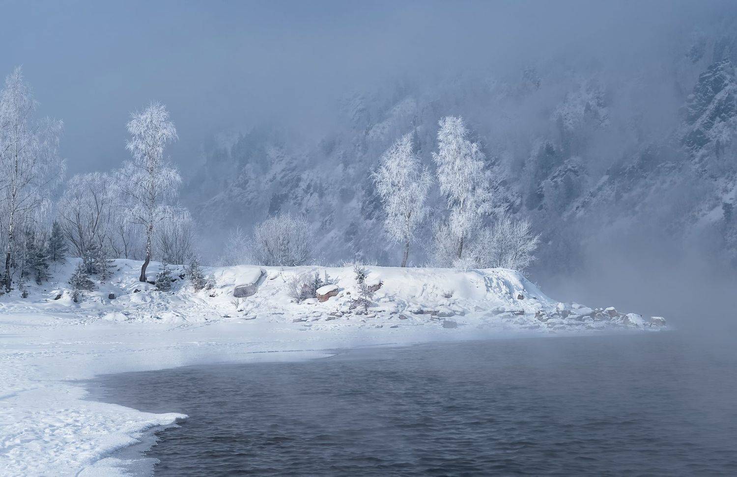 берега,  сибирь, лед, иней, Марина Фомина