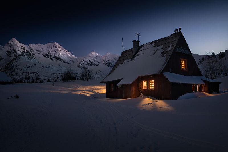 mountains, winter, poland Evening in the Mountains фото превью