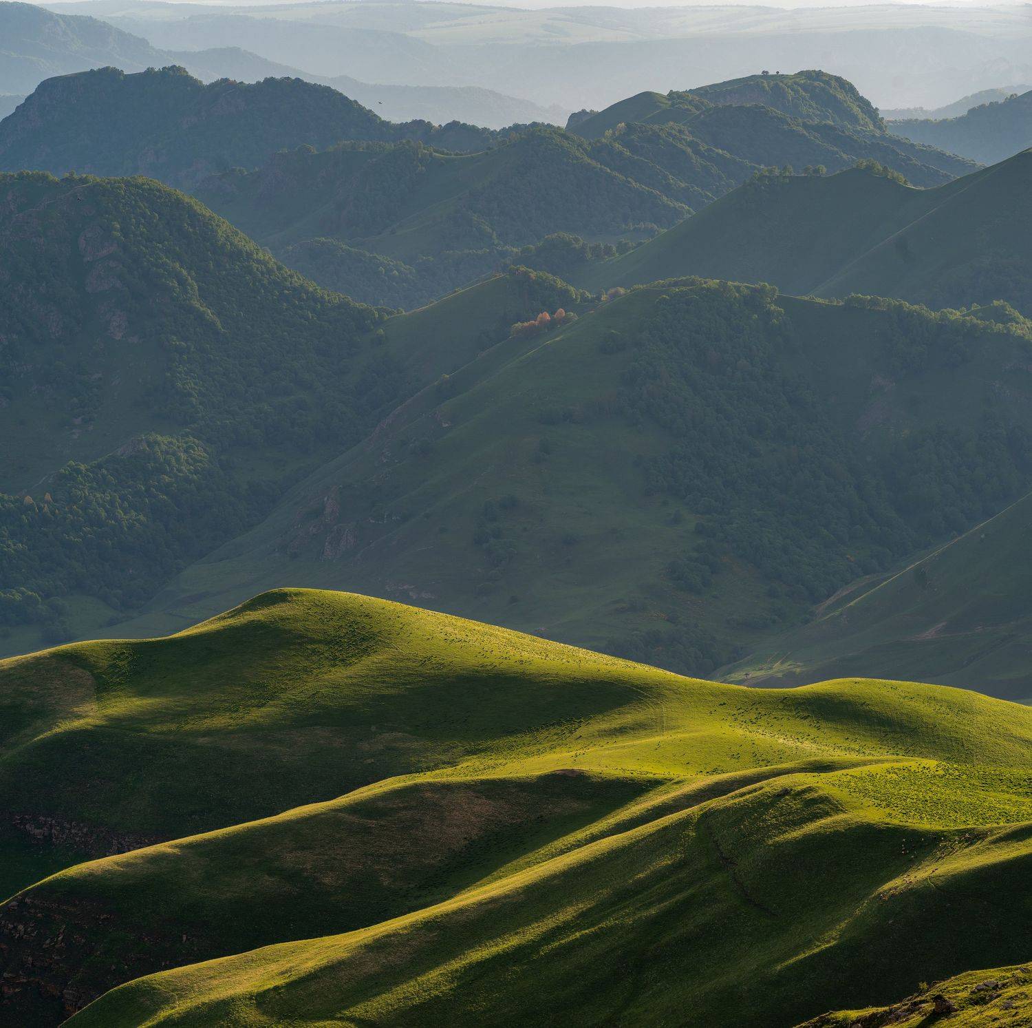 гора, рассвет, плато, облака, утро, закат, вечер , слои, холмы, долина, дымка, туман, Арсен Алабердов