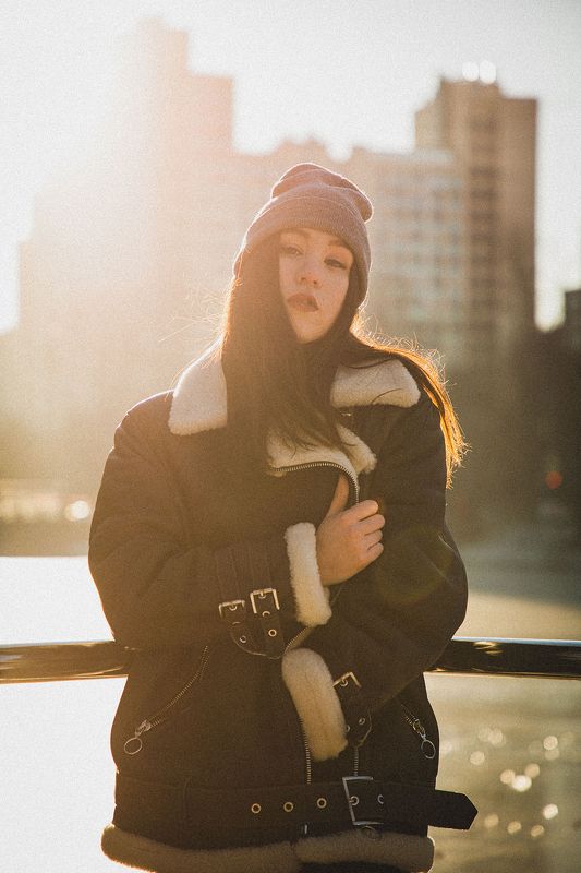 Портрет, фотосессия, зима, солнце, город, стрит, стиль, Москва Татьяна ... зима фото превью