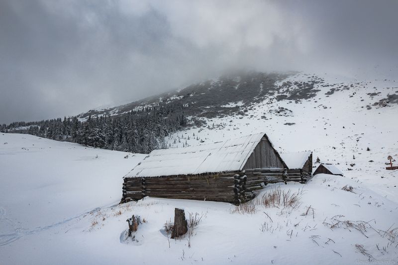 Карпаты, Украина, хаты, колыбы, колыба Головческа фото превью