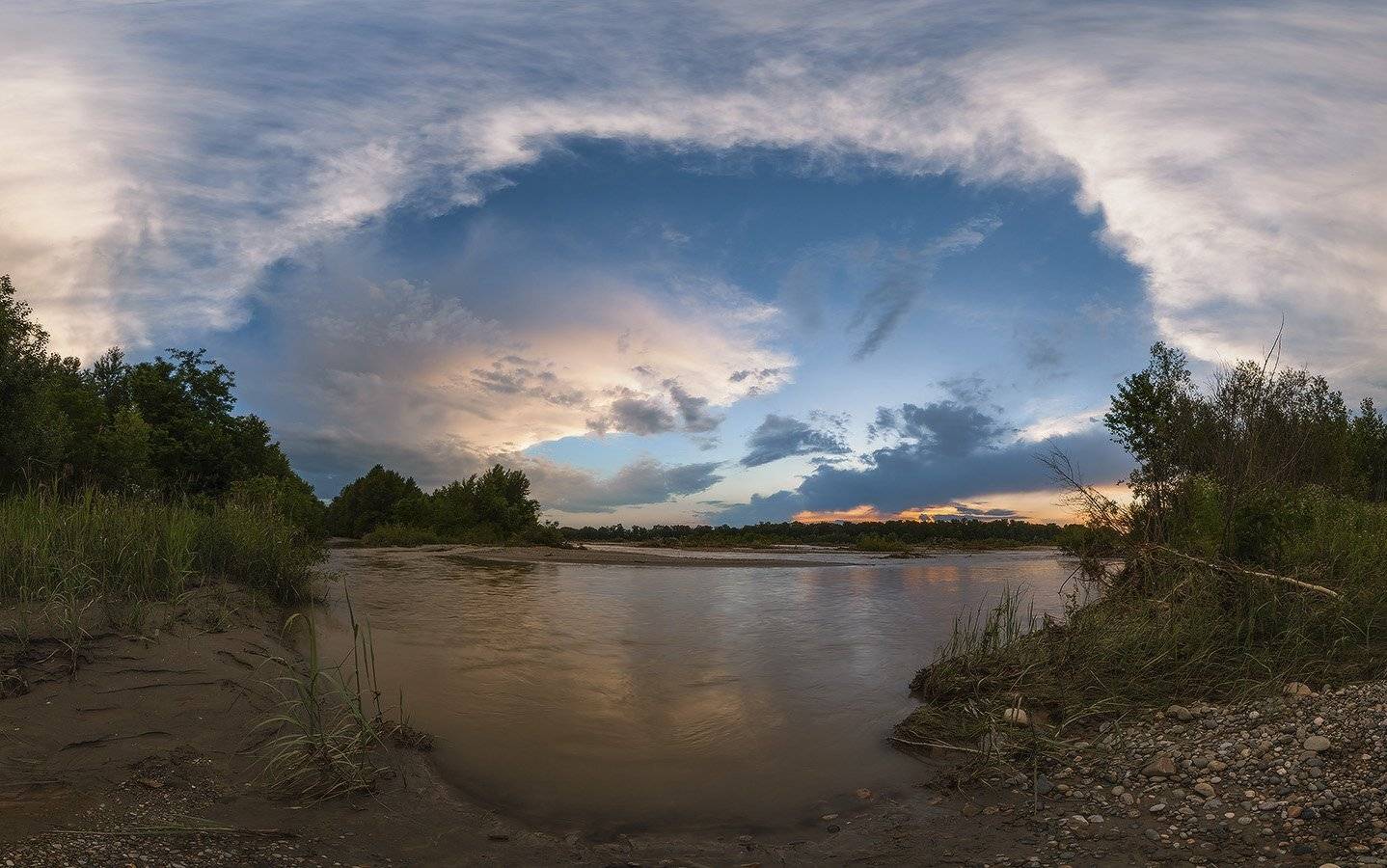 река, лаба, июнь, вечер, оконце, Николай Мысливцев
