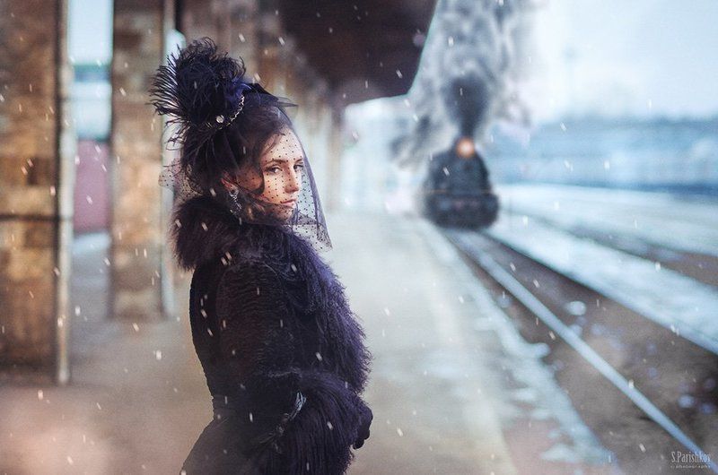Girl, Karenina, Railroad, Train, Девушка, Железная дорога, Каренина, Поезд Karenina фото превью