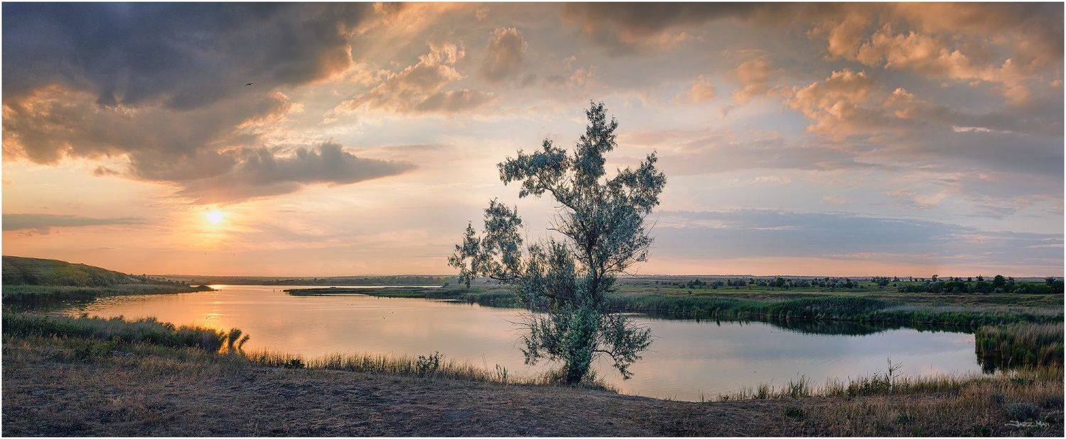 Закат, Керчь, Крым, Небо, Облака, Озеро, Панорама, Пейзаж, Солнце, Jazz Man