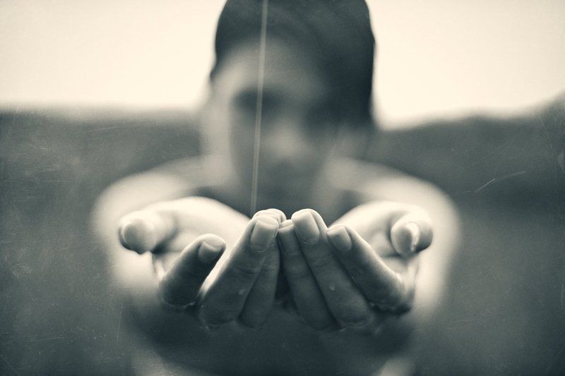 Black and white, Girl, Portrait, Rain, Storm, Story  фото превью