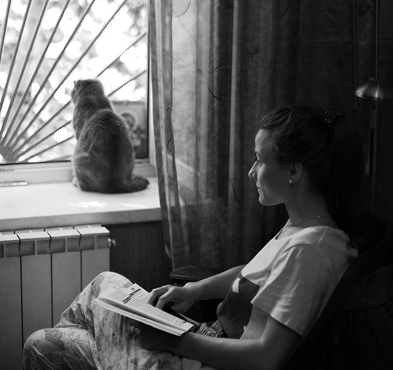 человек и кошка фото превью