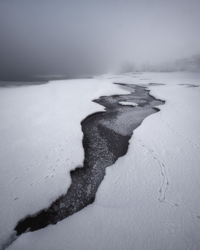 зима, сибирь, мороз, минимализм, железногорск, красноярский край, туман Зимний минимализм фото превью