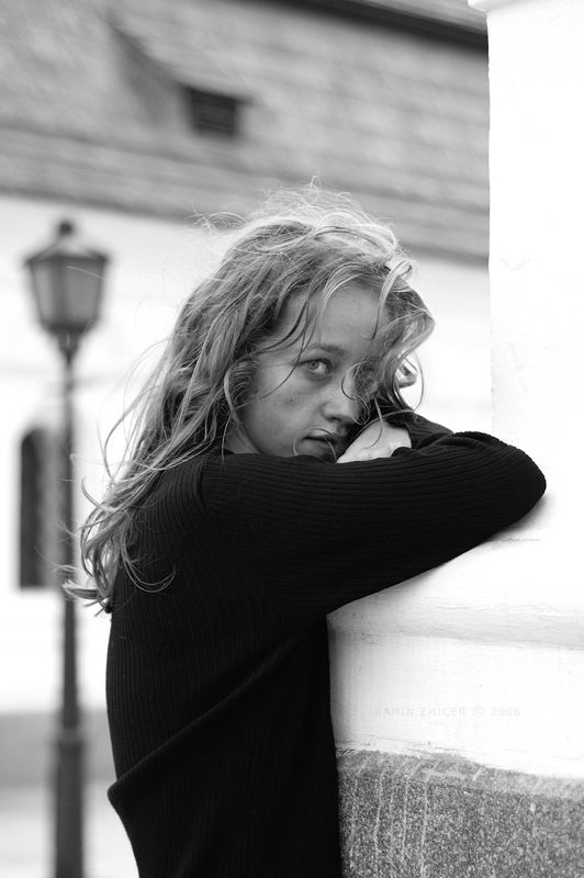 портрет, осень, девушка, чб Альбом \