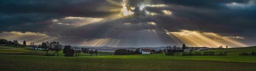 storm clouds over the field 