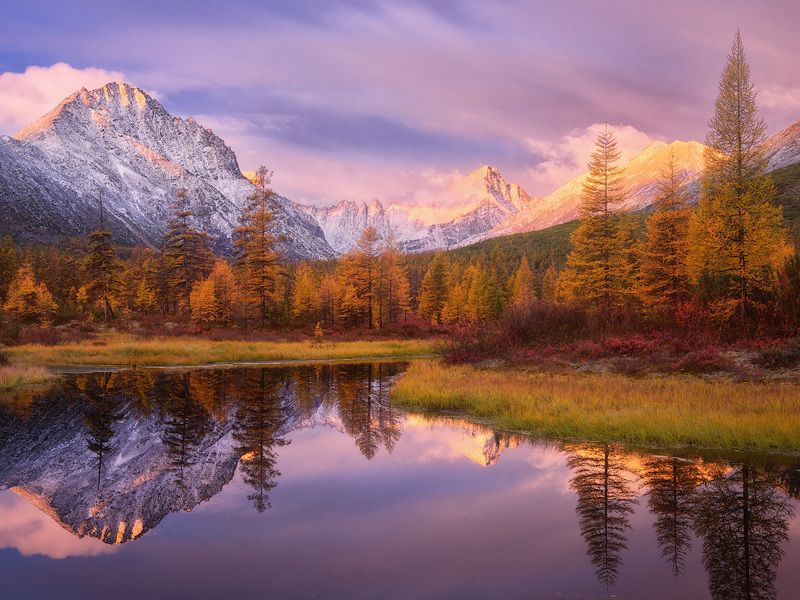 осень, колыма, озеро джека лондона Зеркальные воды ручья Неведомый фото превью