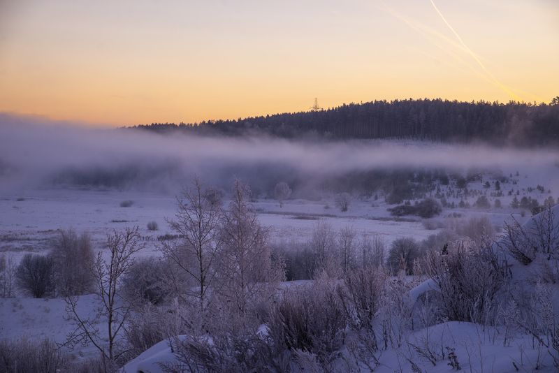 Утро,мороз-30,Исеть фото превью