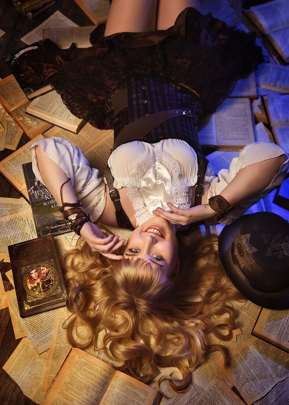 книги, знания, девушка, панк, страницы *** фото превью