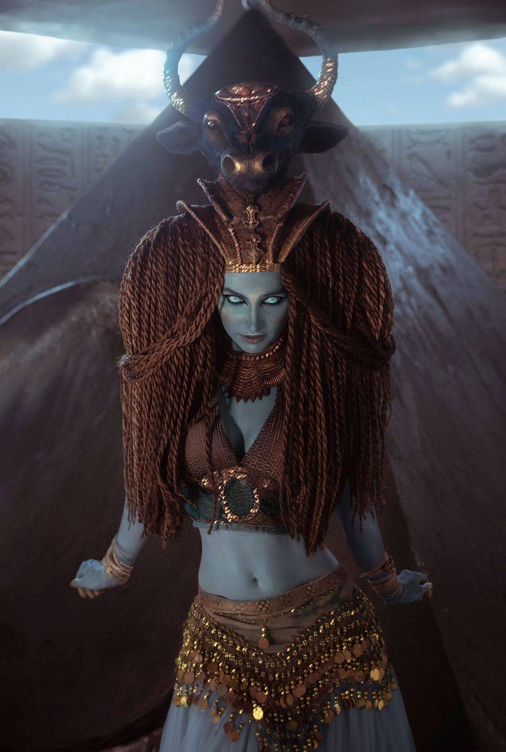 египет, богиня, небо, звёзды, богиня неба, портрет, пирамида, девушка, корова, костюм, бодиарт, Софья Ознобихина