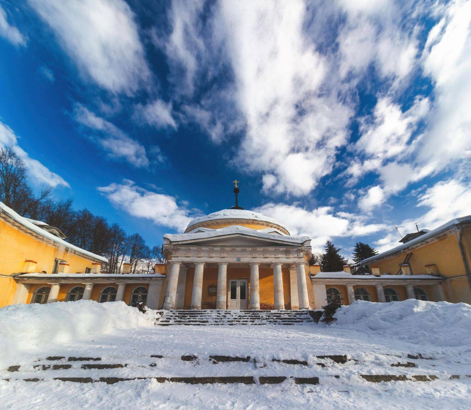 зима, февраль, туризм, путешествие, россия, москва, мо, усадьба, суханово, булатниково, булатниковский, булатниковское, сельское, поселение, ленинский, городской, округ, район, полдень, день, пейзаж, облако, небо, голубое, церковь, религия, православие, к, Котов Андрей