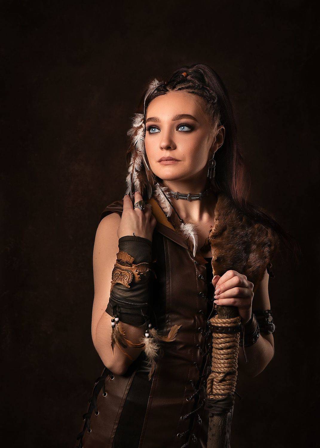 индеец, амазонка, перья, мех, девушка, Татьяна Кам