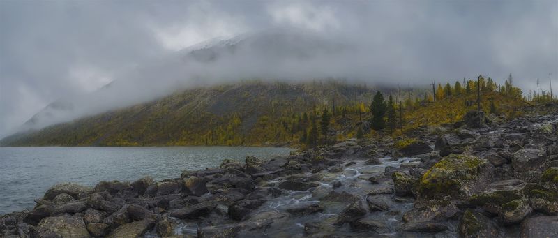 Алтай, Водопад, Горный алтай, Горы, Мультинские озера, Озеро, Осень, Панорама, Пейзаж, Природа, Сибирь Мульта. Шумы. фото превью