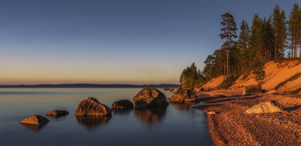 Берег, Весна, Закат, Кольский п-ов, Ночь, Озеро, Пейзаж, Природа, Путешествие, Туризм, Альберт Беляев