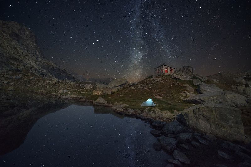 Болгария, Горы, Млечный путь, Ночь, Отражение *** фото превью