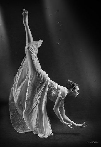 Dance studies in a white dress ...