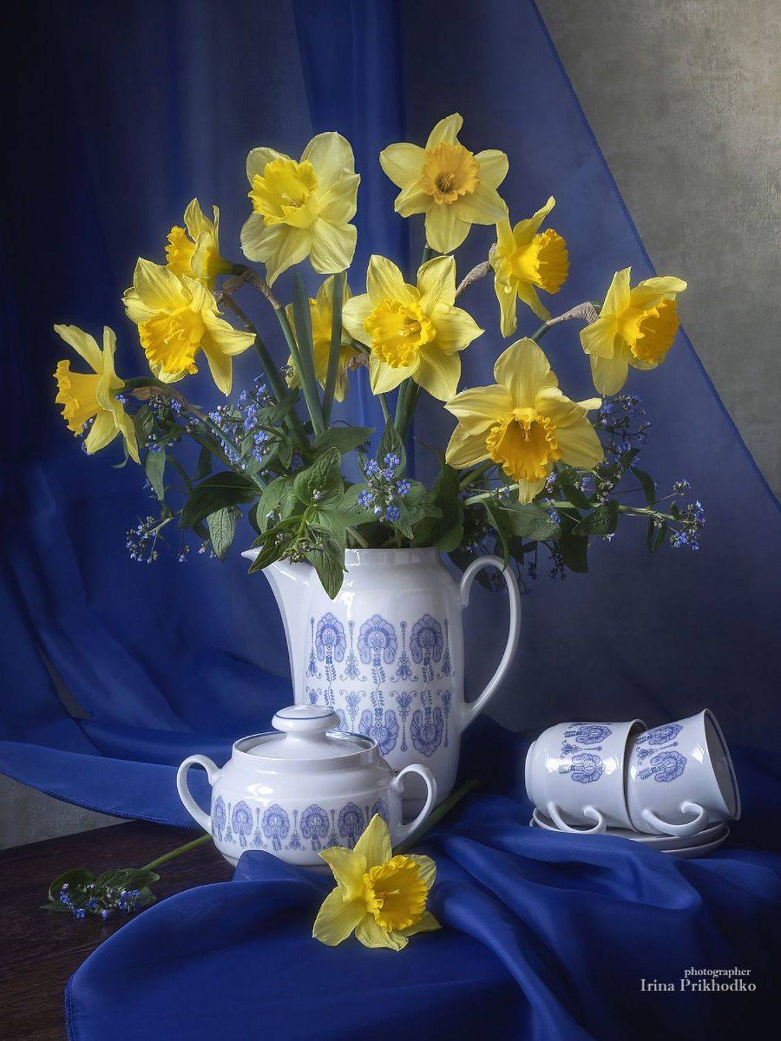 натюрморт, цветочный, букеты, нарциссы, Приходько Ирина