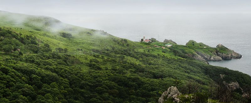 Маяк, Маяк Гамова, Мыс Гамова, Пейзаж Гамова, Полуостров Гамова, Приморский край, Туман, Туманный пейзаж Маяк и мыс Гамова фото превью