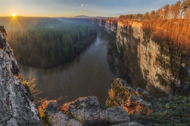Восход, Лето, Пейзаж, Природа, Путешествие, Рассвет, Река, Туризм, Урал, Утро, Южный урал Ай фото превью