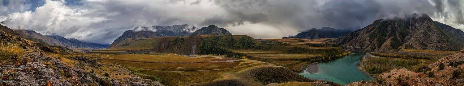 Алтай, Горный алтай, Горы, Катунь, Небо, Осень, Панорама, Пейзаж, Природа, Путешествие, Сибирь, Туризм, Альберт Беляев