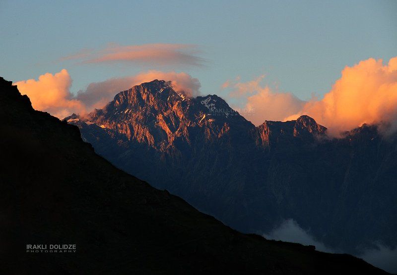 Clouds, Kazbegi, Landscape, Mountains, Sunset, Take me to the mountain take me to the mountain фото превью