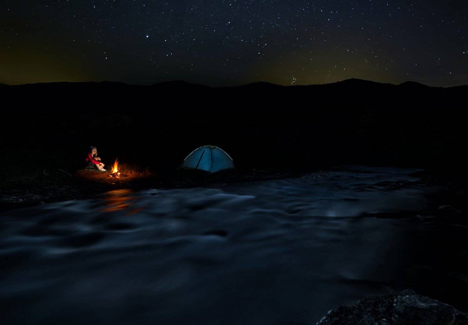 Горы, Звезды, Карпаты, Костер, Палатка, Река, Романтика, Александр Жосан