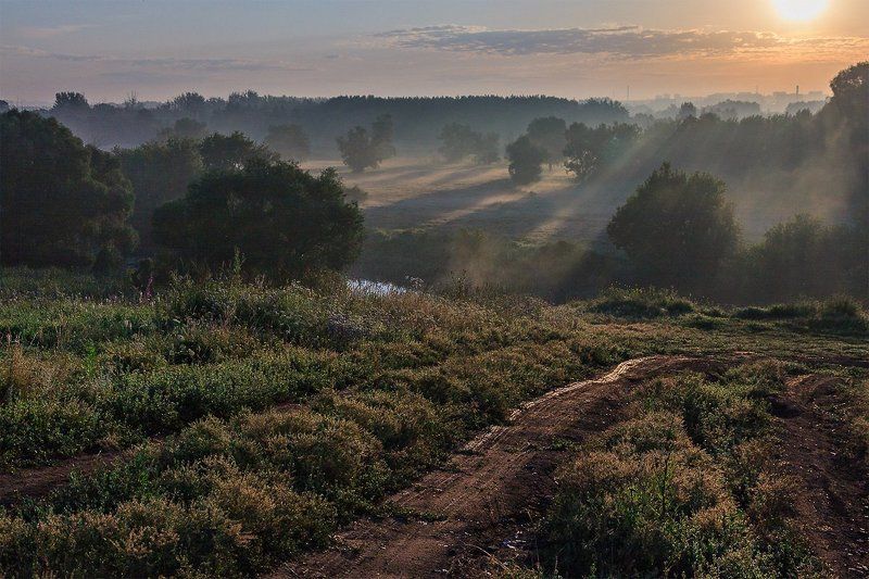 Утро близ города фото превью