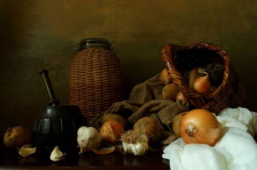 Potatoes and onions