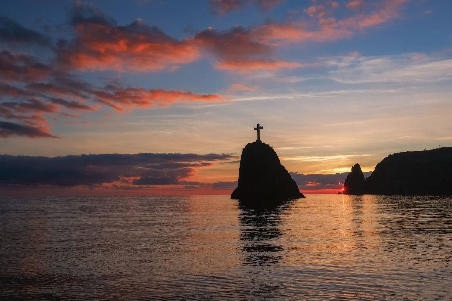 севастополь, море, зима, закат., Владимир Дубинин