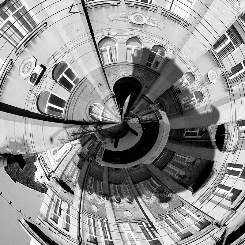 building, abstract, b&w, art, round the building, Round the building фото превью