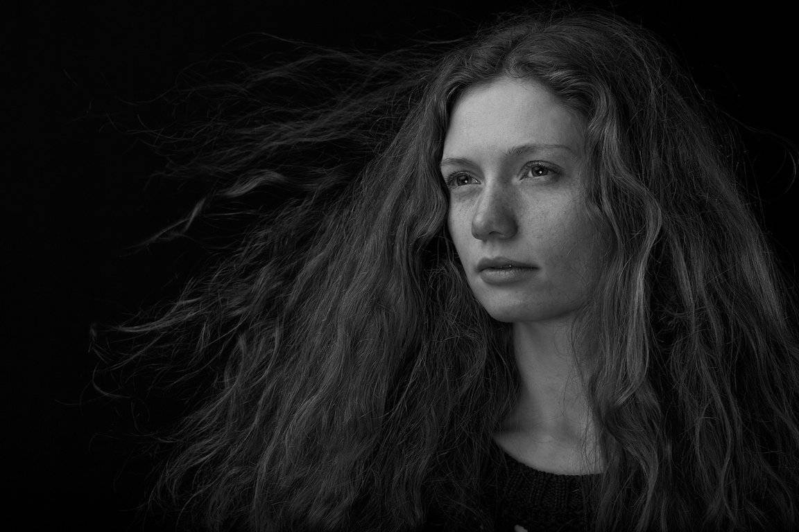 портрет, монохром, студия, модель, СПИРИДОНОВ НИКОЛАЙ