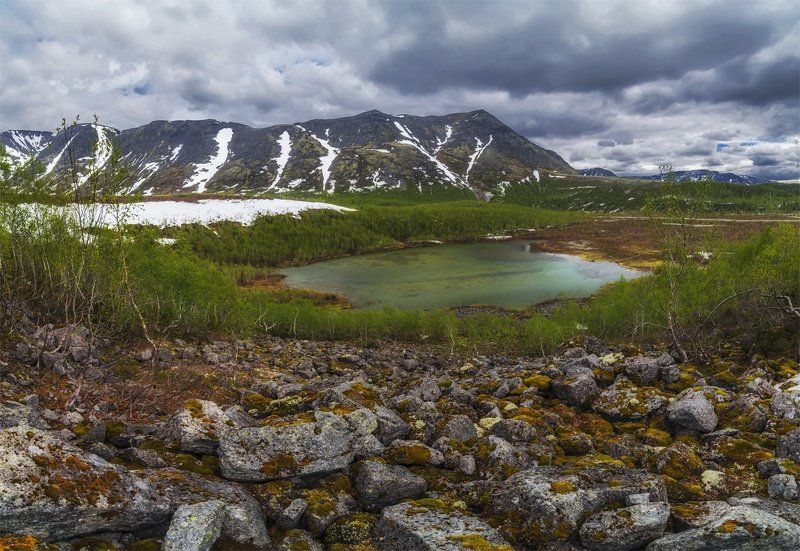 горы, кольский п-ов, лето, небо, озеро, пейзаж, природа, путешествие, север, туризм, хибины Хибины фото превью