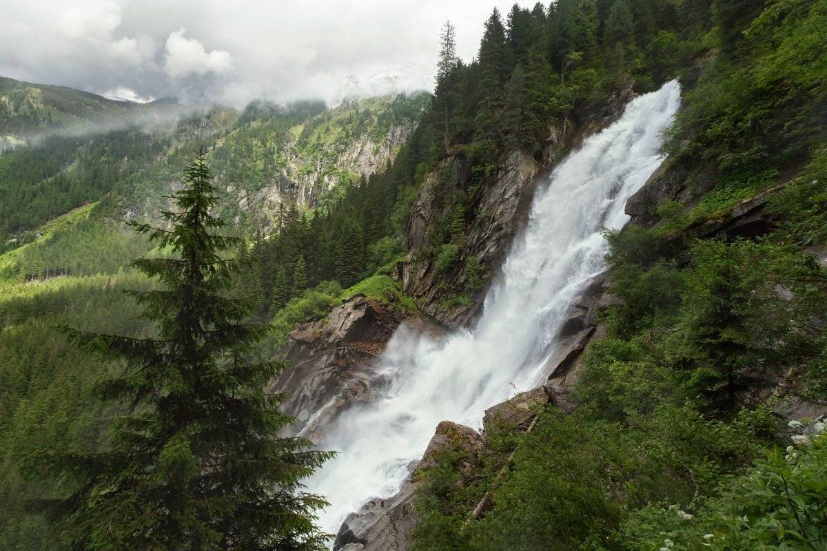Водопад, Горы, Лес, Пейзаж, Природа, Александр Удовиченко