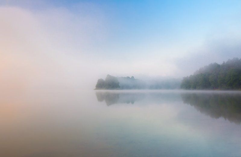 Foggy sunrise фото превью