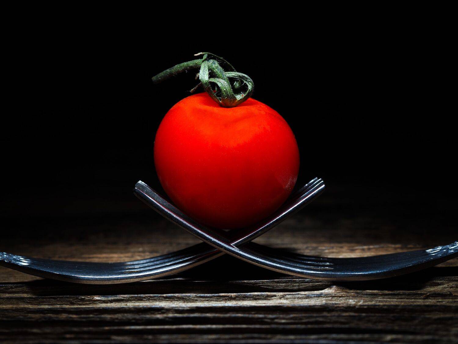 помидора, вилки, минимализм, макро, Сергей Калёв